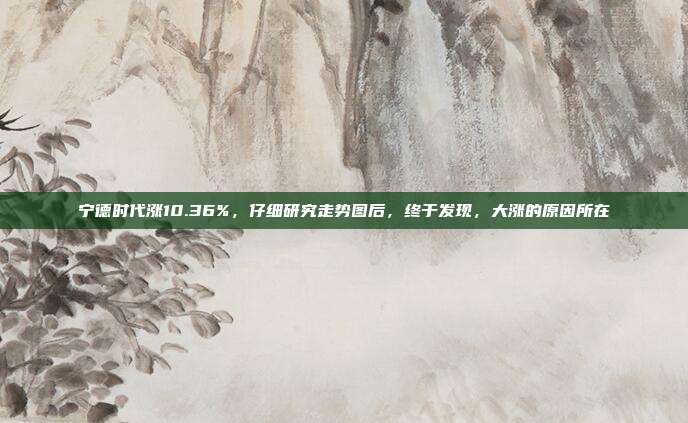 宁德时代涨10.36%，仔细研究走势图后，终于发现，大涨的原因所在
