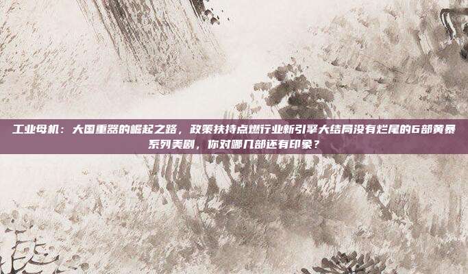 工业母机：大国重器的崛起之路，政策扶持点燃行业新引擎大结局没有烂尾的6部黄暴系列美剧，你对哪几部还有印象？