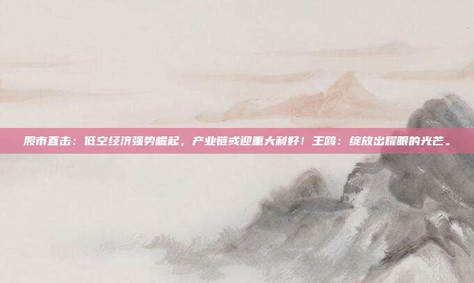 股市直击：低空经济强势崛起，产业链或迎重大利好！王鸥：绽放出耀眼的光芒。