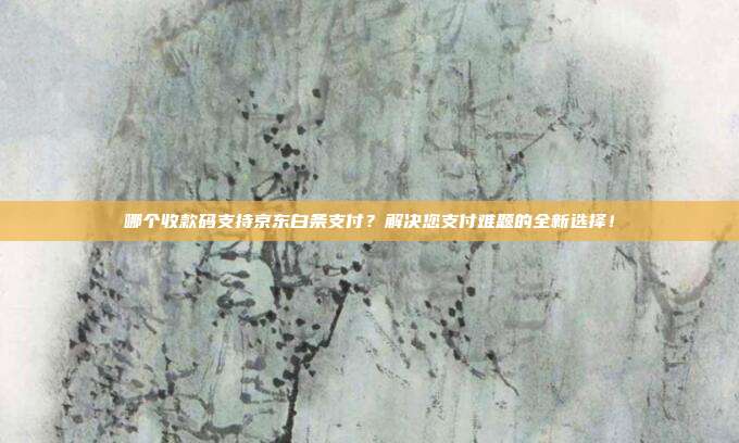 哪个收款码支持京东白条支付？解决您支付难题的全新选择！