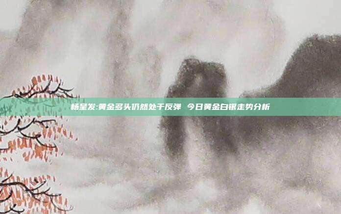 杨呈发:黄金多头仍然处于反弹 今日黄金白银走势分析