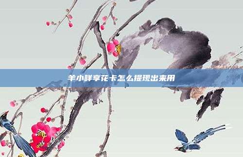 羊小咩享花卡怎么提现出来用