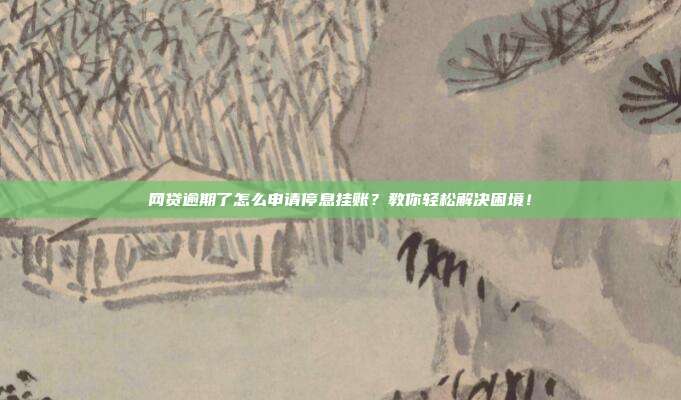 网贷逾期了怎么申请停息挂账？教你轻松解决困境！