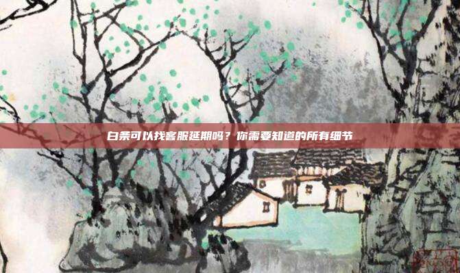 白条可以找客服延期吗？你需要知道的所有细节