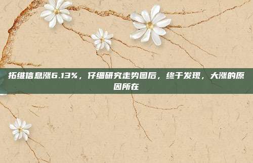 拓维信息涨6.13%，仔细研究走势图后，终于发现，大涨的原因所在