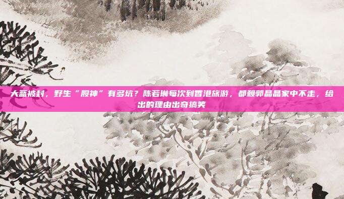 大蓝被封，野生“股神”有多坑？陈若琳每次到香港旅游，都赖郭晶晶家中不走，给出的理由出奇搞笑