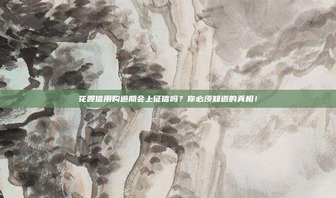 花呗信用购逾期会上征信吗？你必须知道的真相！