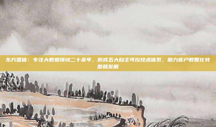 东方国信：专注大数据领域二十余年，形成五大自主可控技术体系，助力客户数智化转型和发展