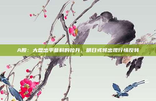 A股：大盘出乎意料的拉升，明日或将出现行情反转