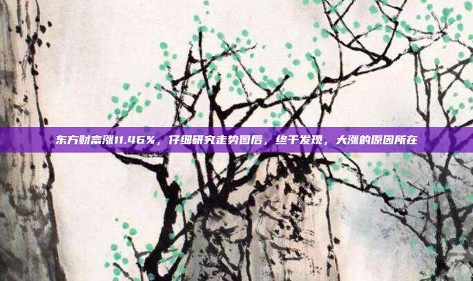 东方财富涨11.46%，仔细研究走势图后，终于发现，大涨的原因所在