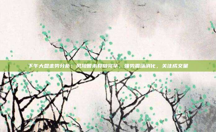 下午大盘走势分析：风险暂未释放完毕，强势震荡消化，关注成交量